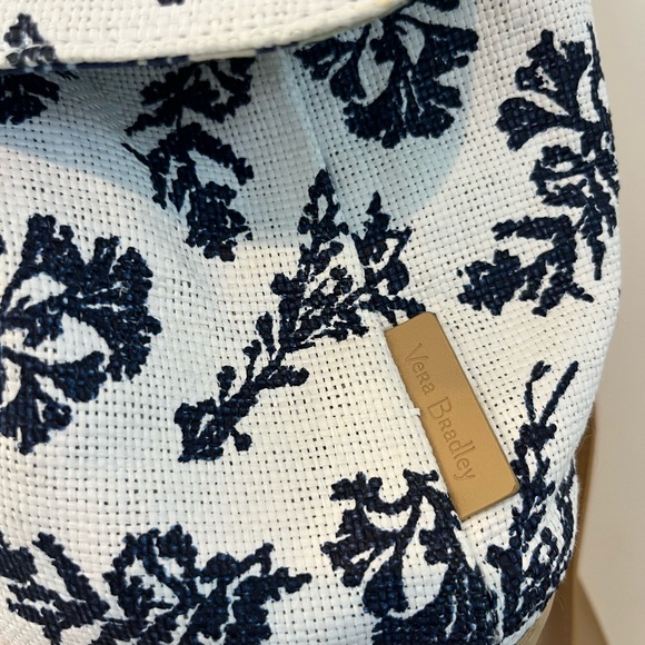 Vera Bradley women’s straw mini backpack purse in adrift coral blue - Picture 6 of 7